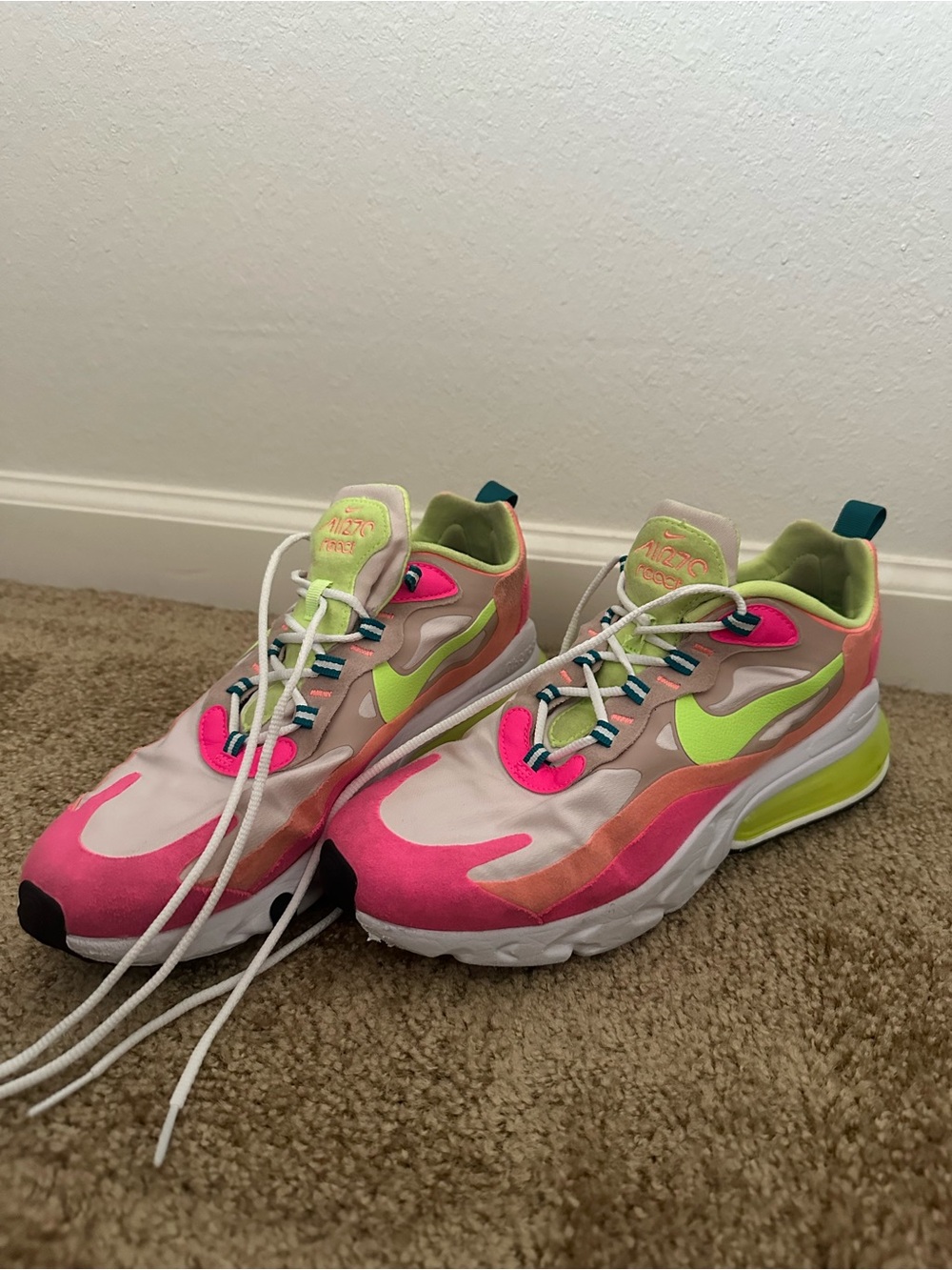 Nike Multicolor Pink & Lime Women's Athletic Sneakers